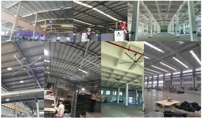 Industrial Ceiling Fans with Gearbox Motor or Pmsm Motor Configured Hvls Fan as Air Blower for Factory Ventilation and Cooling