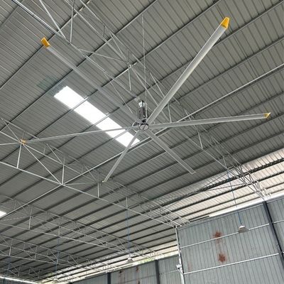 20FT Industrial HVLS Ventilador de Tecto Sliver Cinza Suporte personalizado ODM para fazendas de gado de vacas Solução gratuita de manutenção